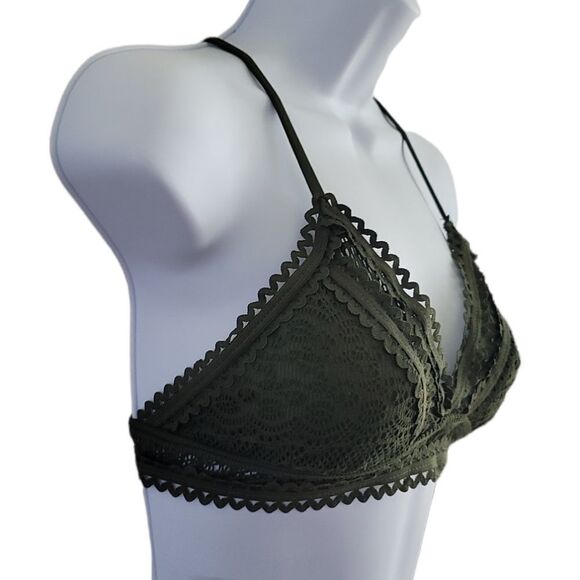 Nwot Becca Moss Green Lace Swim Top - Picture 3 of 6